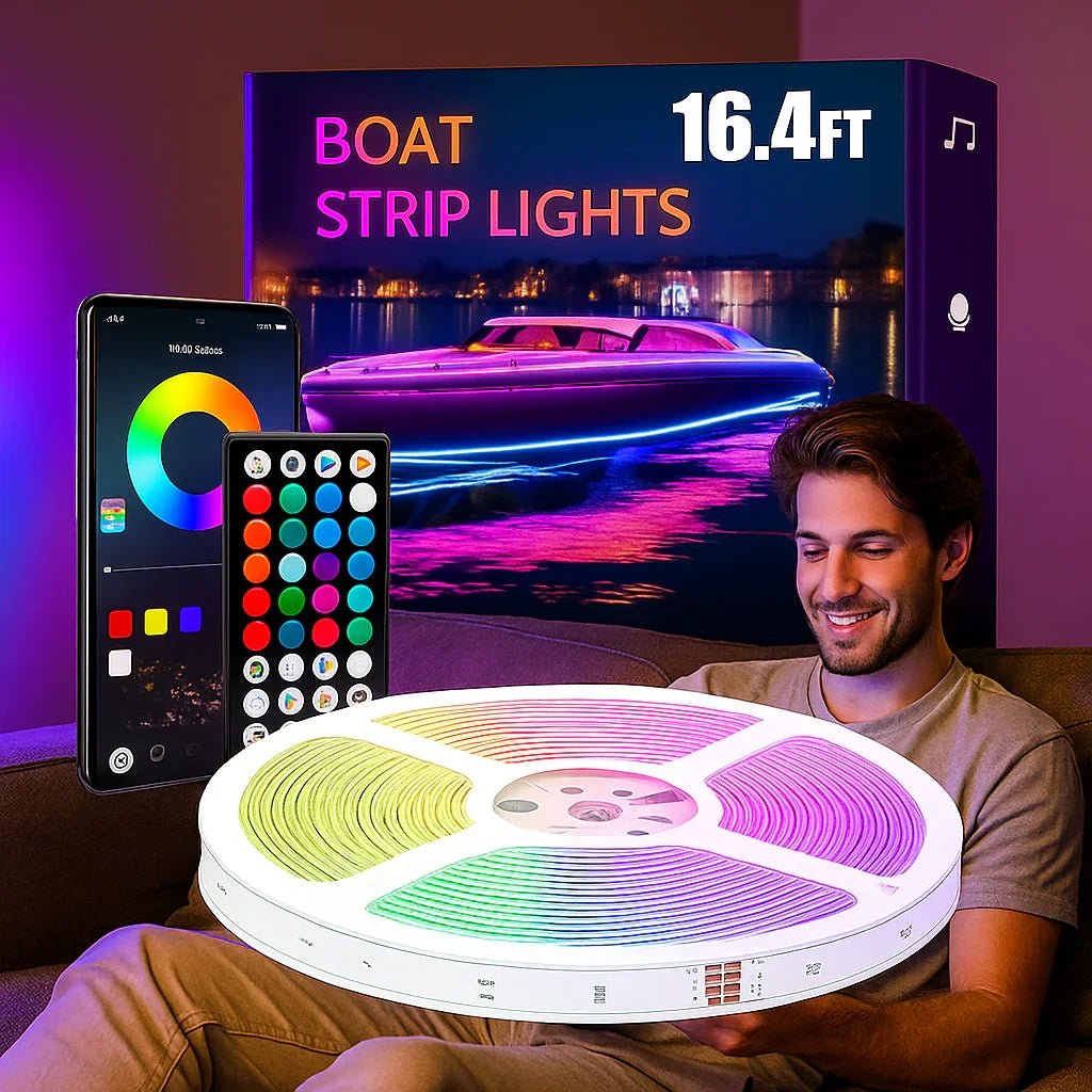 AquaLED Pro: Tiras de Luces LED Marinas RGB (IP68) con Control por App y Remoto - TuAliado Homeplus