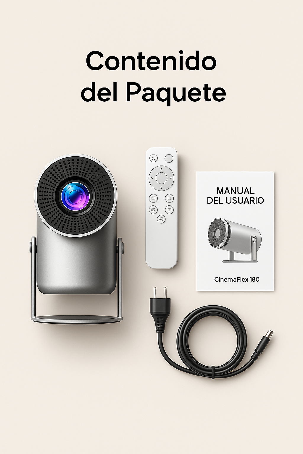 CinemaFlex 180: Proyector Inteligente con Corrección Automática