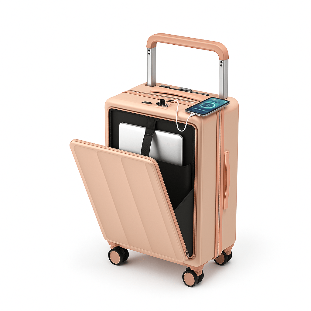 Equipaje de Mano Inteligente 20" con Puerto USB y Acceso Frontal para Laptop - TuAliado Homeplus