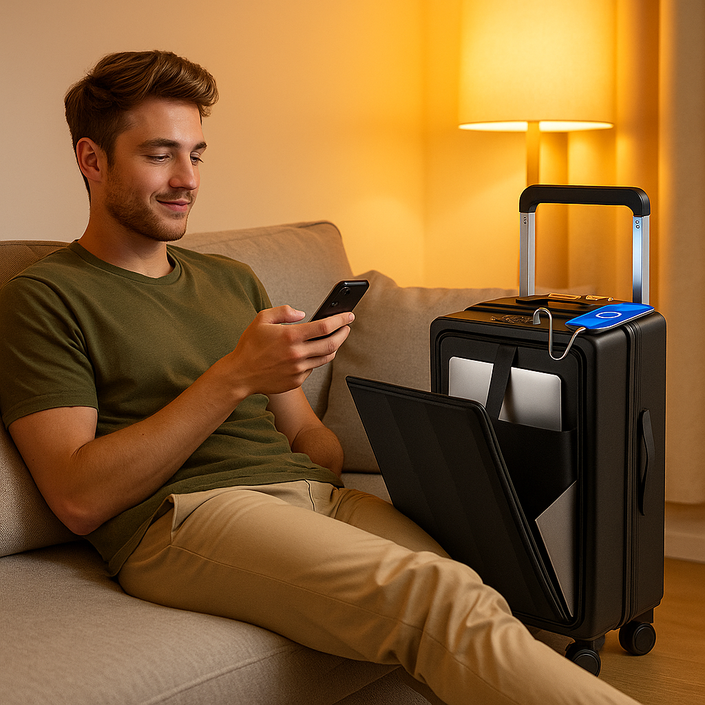 Equipaje de Mano Inteligente 20" con Puerto USB y Acceso Frontal para Laptop