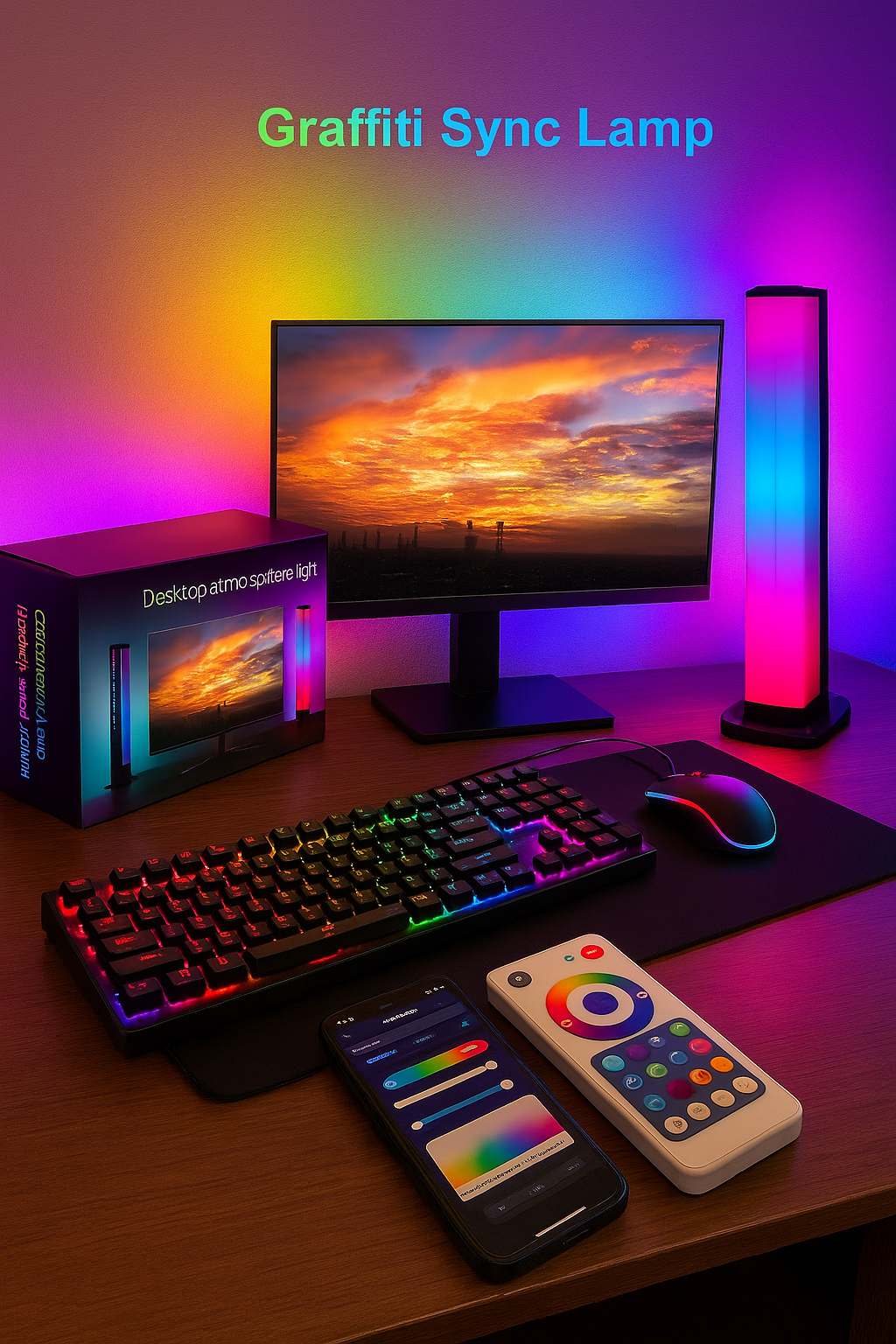 Graffiti Sync Lamp – Luz Ambiental RGB que Baila con Tu Música