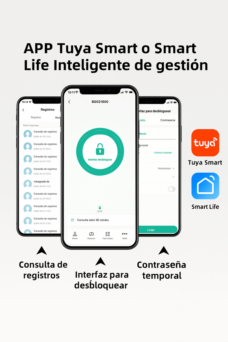 Cerradura Inteligente Biométrica WiFi (Tuya): Seguridad Avanzada para tu Hogar y Oficina - TuAliado Homeplus