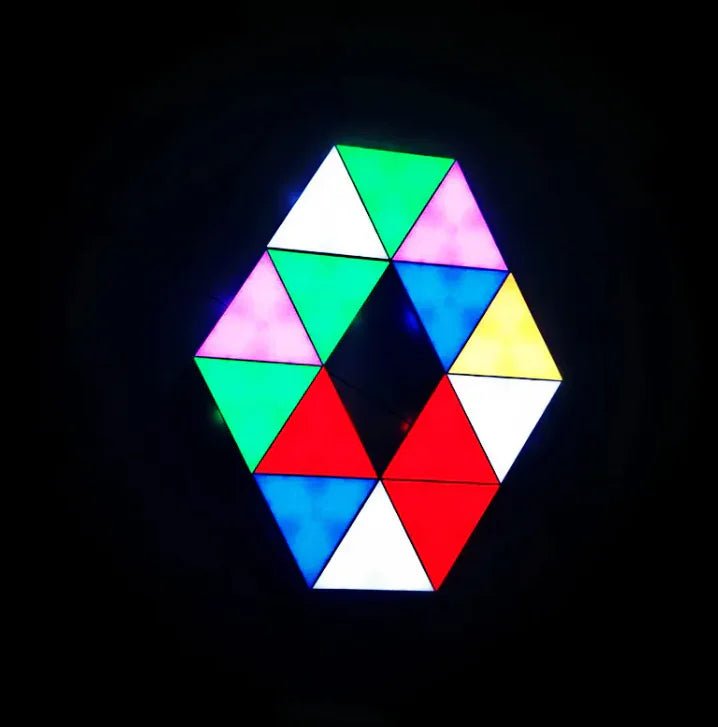 Paneles de Luz LED Triangulares Modulares (Estilo Nanoleaf): Crea Arte de Pared Interactivo y RGB - TuAliado Homeplus