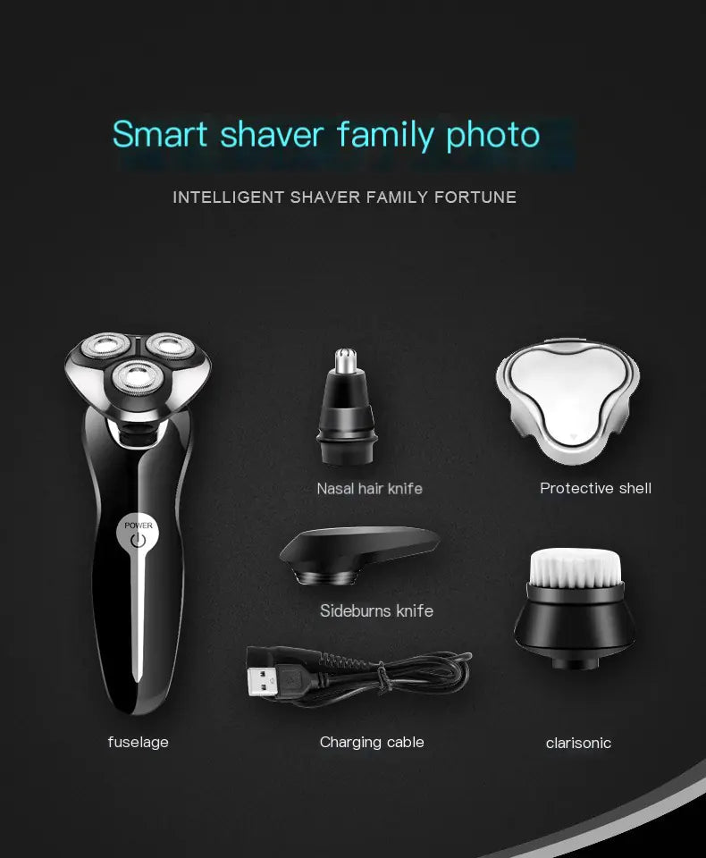 FlexShave 4D de Triple Cuchilla: ¡Precisión, Limpieza Automática y Pura Potencia!