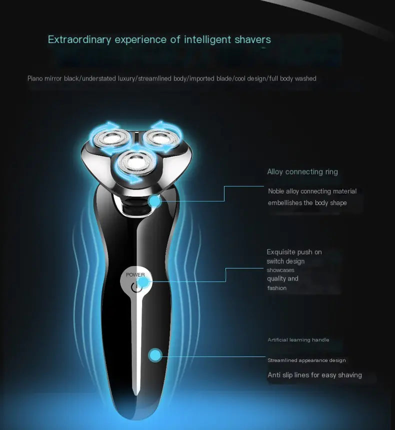 FlexShave 4D de Triple Cuchilla: ¡Precisión, Limpieza Automática y Pura Potencia!