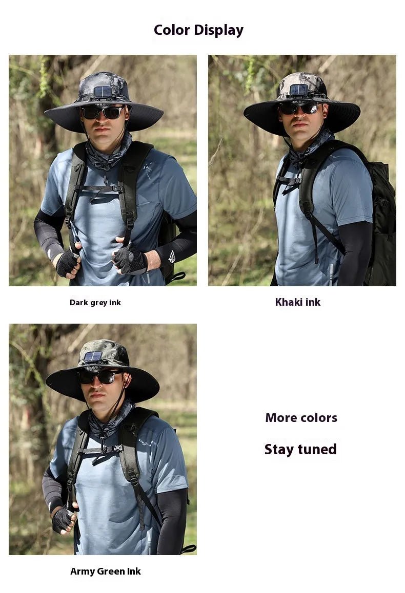 Gorra con ventilador solar y protección UV para mantenerse fresco al aire libre.