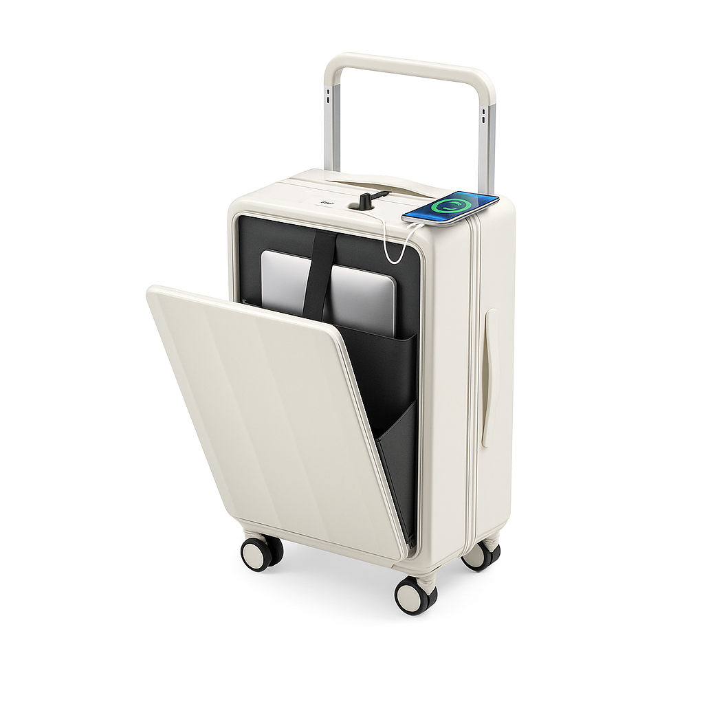 Equipaje de Mano Inteligente 20" con Puerto USB y Acceso Frontal para Laptop