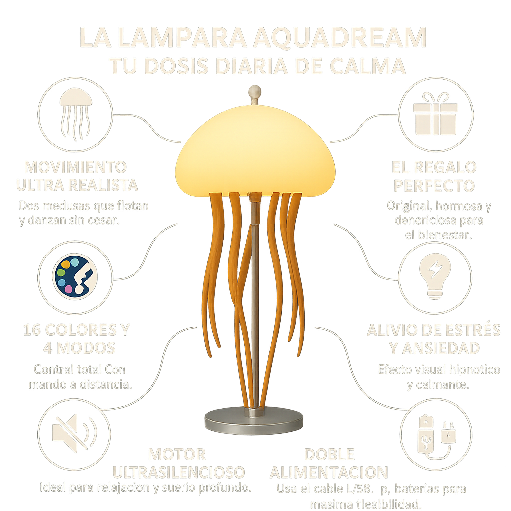Lámpara de Medusas AquaDream: Tu Océano Privado de Calma