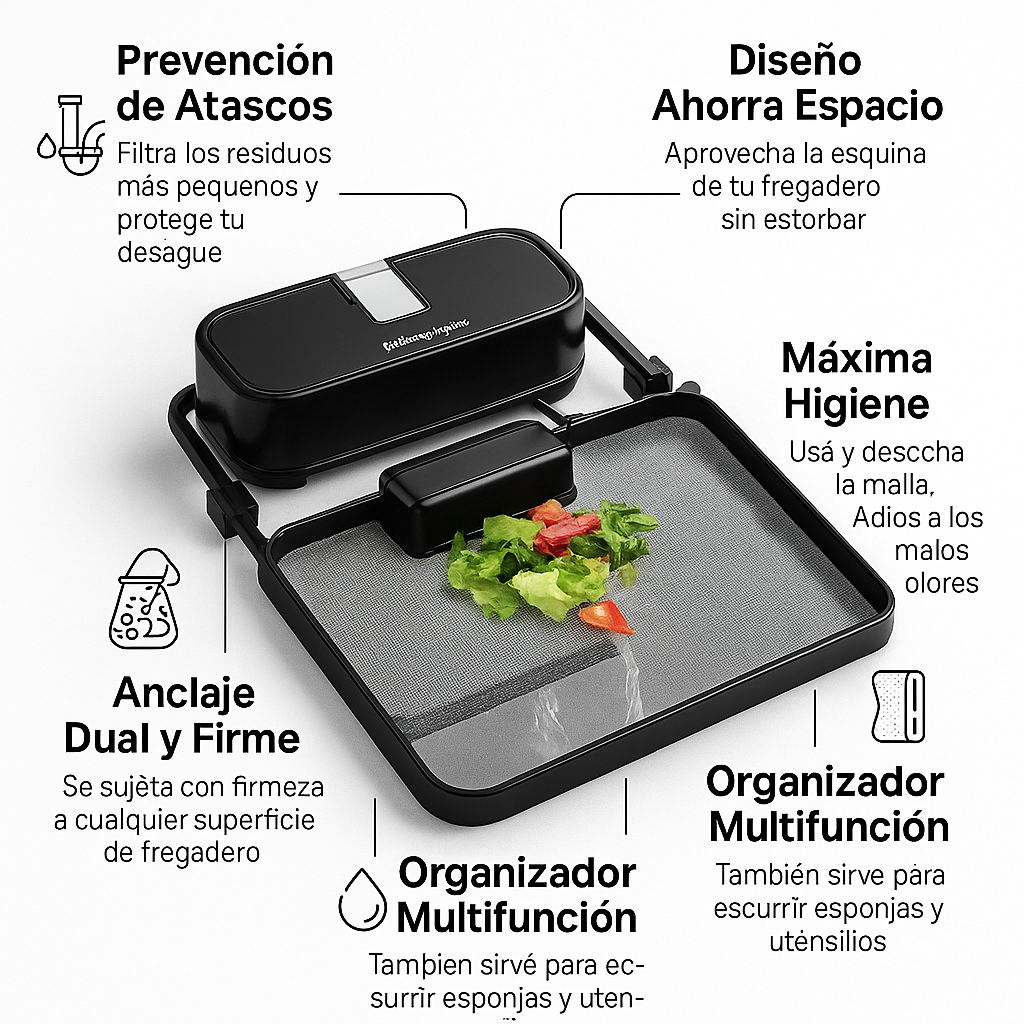 CleanCatch: Estación de Filtrado y Organización para Fregadero
