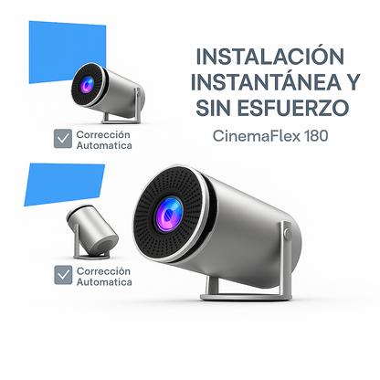 CinemaFlex 180: Proyector Inteligente con Corrección Automática