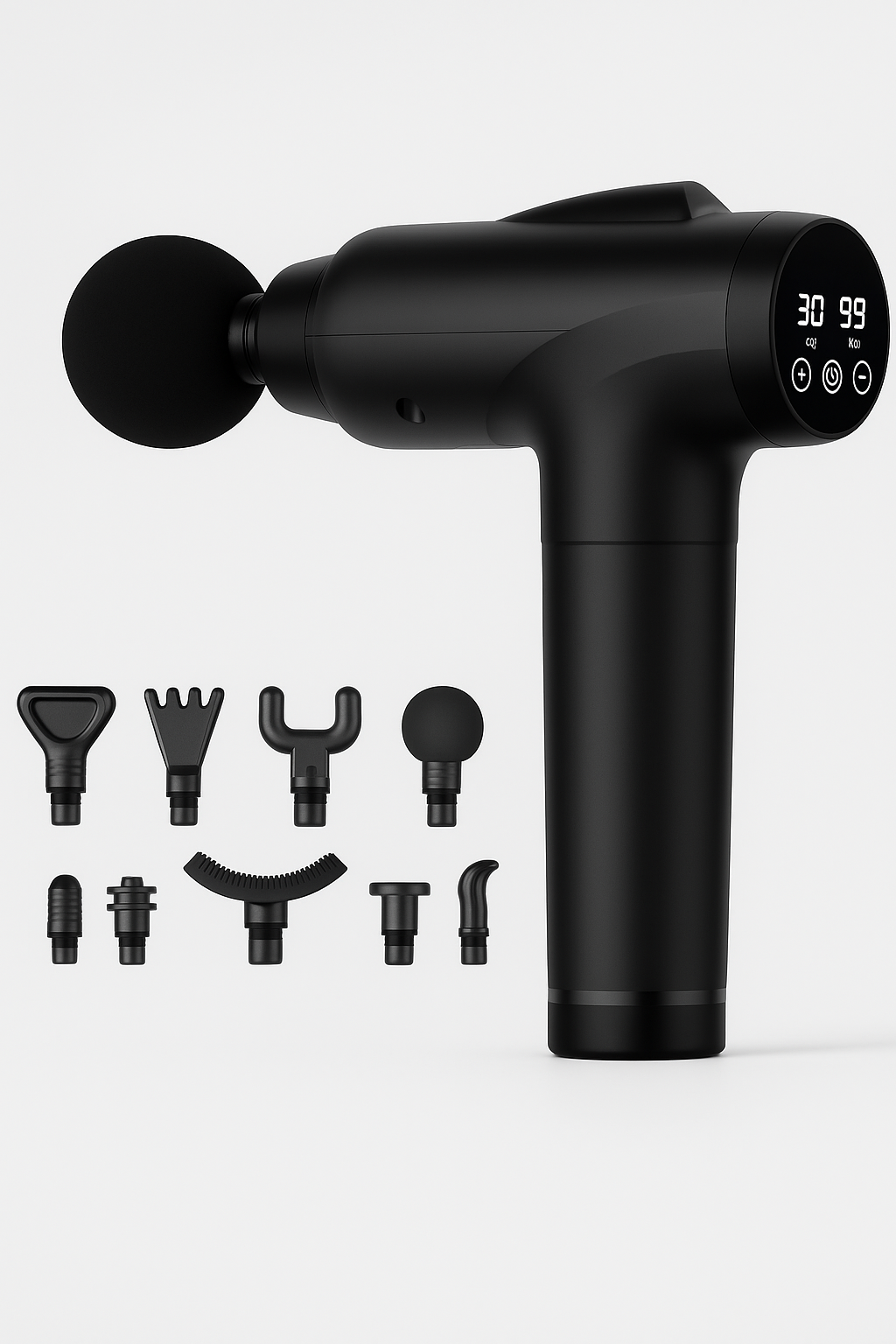 RenovaPulse: Pistola de masaje de tejido profundo portátil con 9 accesorios
