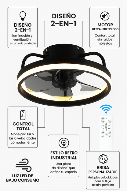 Ventech: Ventilador de Techo con Luz LED