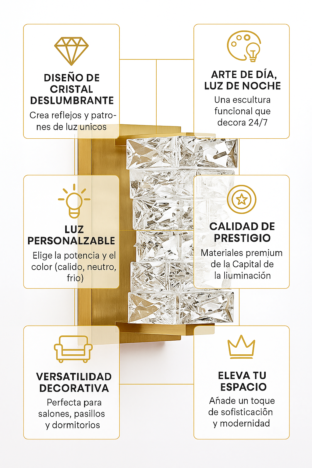 Artlight: CrystalLUZ Lámpara de Pared de Cristal Postmoderna