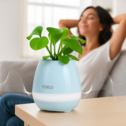 Maceta Musical Inteligente TOKQI: ¡Donde la Naturaleza y la Música Crean Magia!