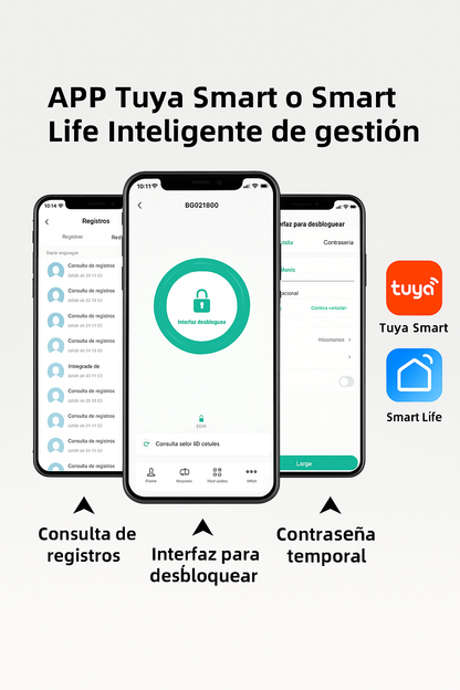 Cerradura Inteligente Biométrica WiFi (Tuya): Seguridad Avanzada para tu Hogar y Oficina