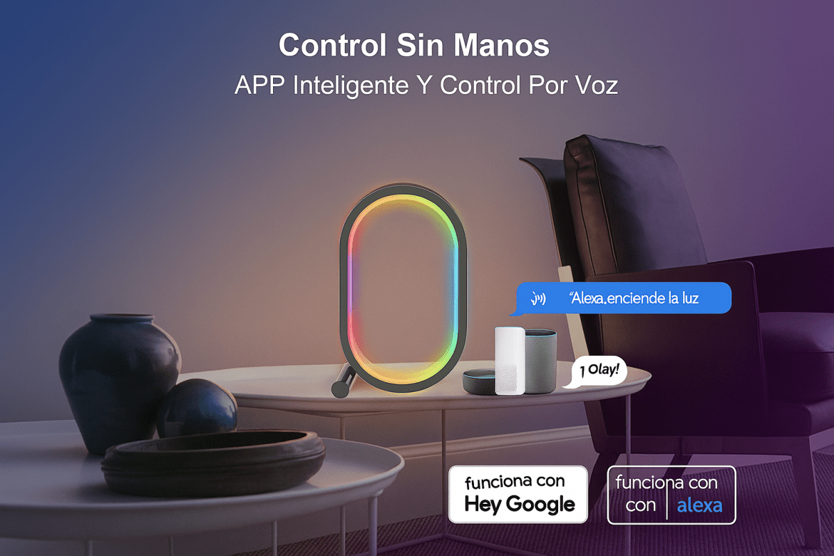 Lámpara de Ambiente Inteligente RGB: Diseño Creativo para Escritorios, Gaming y Hogar Conectado - TuAliado Homeplus