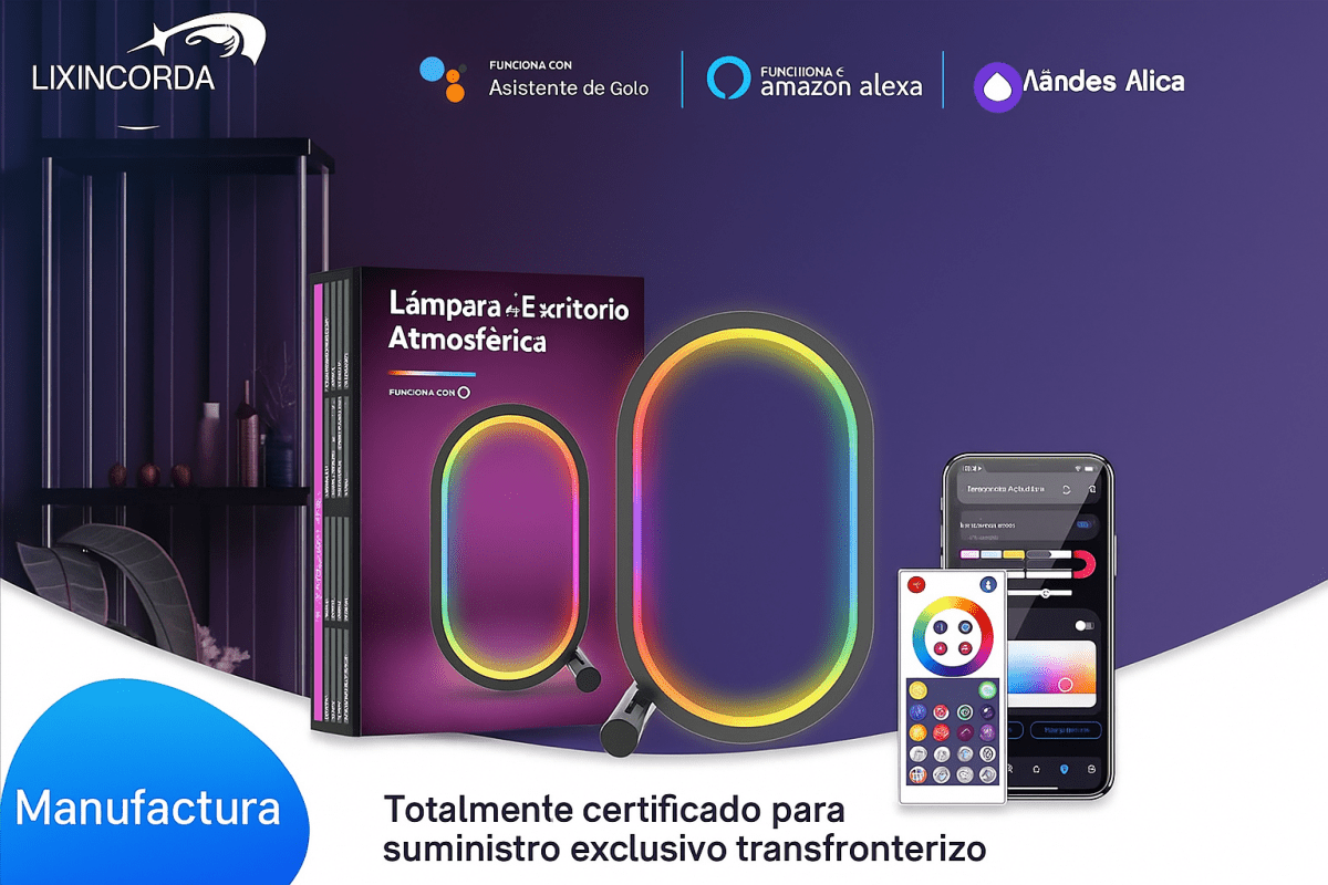 Lámpara de Ambiente Inteligente RGB: Diseño Creativo para Escritorios, Gaming y Hogar Conectado - TuAliado Homeplus