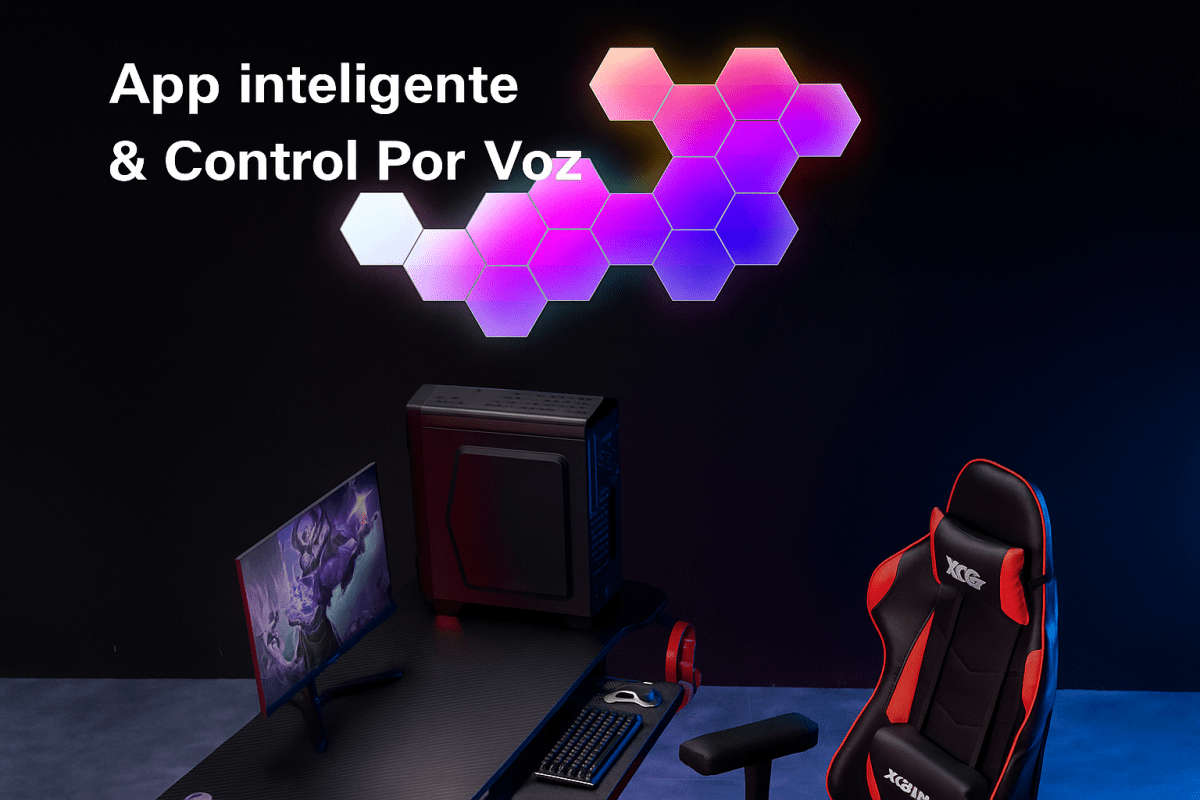 Lámparas Hexagonales Modulares RGB: Crea tu Propio Arte de Luz Interactivo en la Pared - TuAliado Homeplus