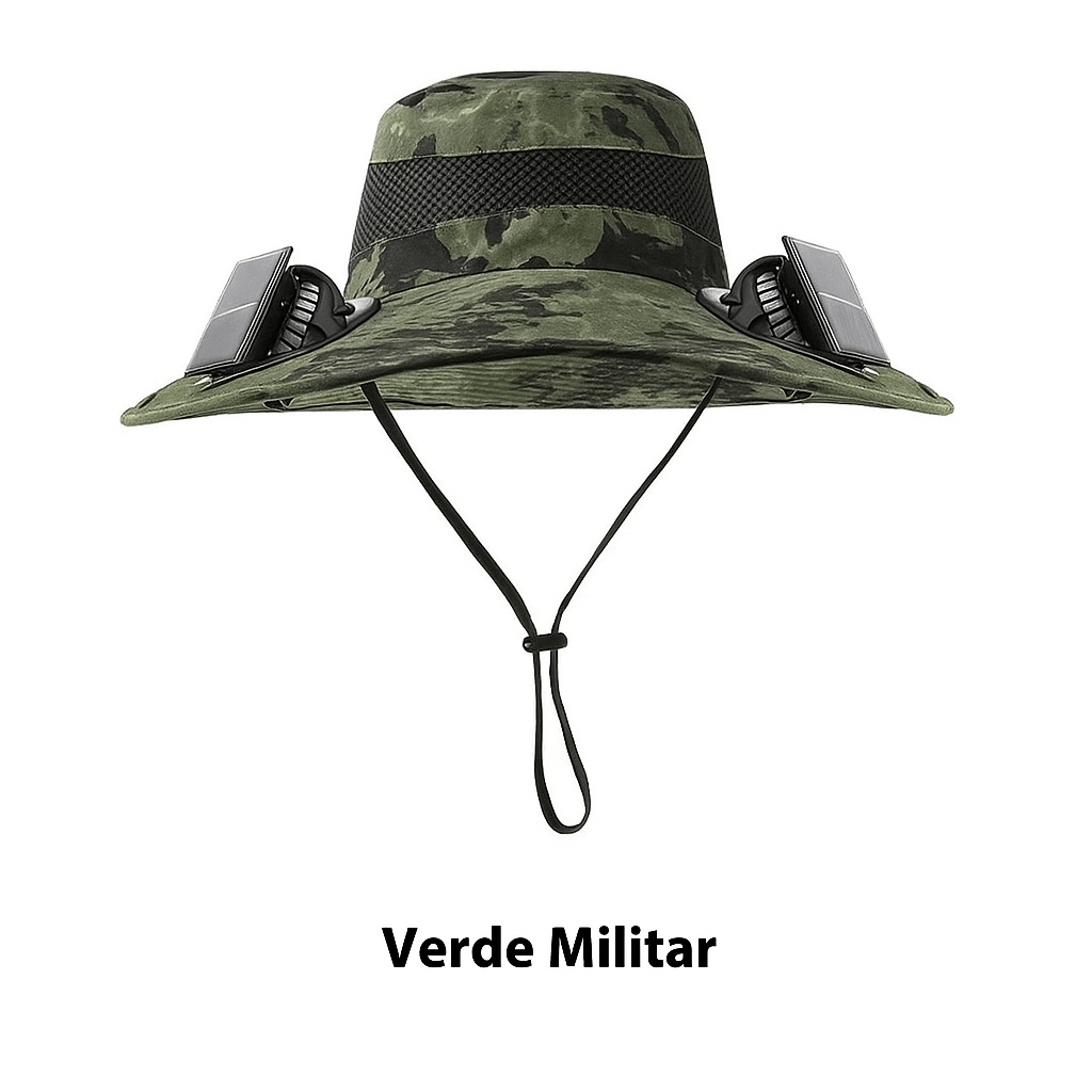 Gorra con ventilador solar y protección UV para mantenerse fresco al aire libre.
