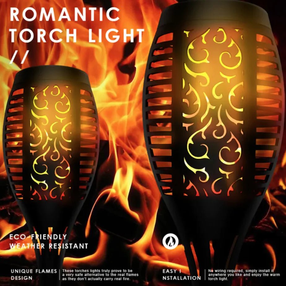 Antorcha Solar para Jardín con Efecto de Llama Realista (96 LEDs) - TuAliado Homeplus