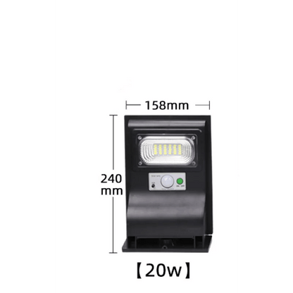 Lámpara Solar de Pared para Exterior de Alta Potencia (20W/40W/60W) con Sensor - TuAliado Homeplus