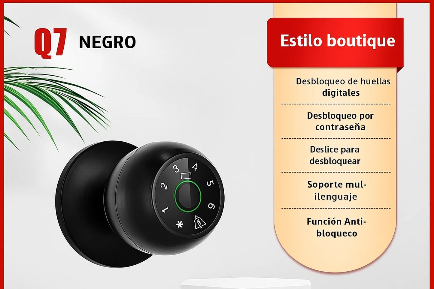 Cerradura Inteligente Q7: Seguridad Biométrica Avanzada con Control WiFi (Tuya)
