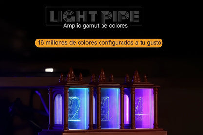 RGB Clock LED Wooden Creative Desktop Decoration
