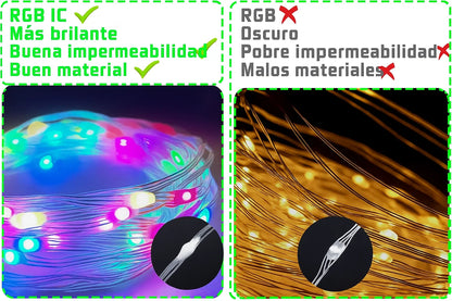 Guirnalda de Luces LED "Hilo de Hadas" RGBIC con Control por App - TuAliado Homeplus