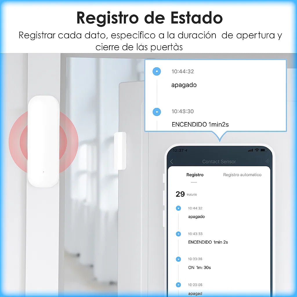 Sensor Inteligente WiFi para Puertas y Ventanas: Tu Alerta de Seguridad Instantánea - TuAliado Homeplus