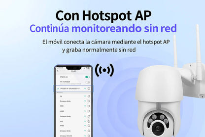 Cámara de Seguridad Domo PTZ 360° WiFi 1080p para Exterior - TuAliado Homeplus