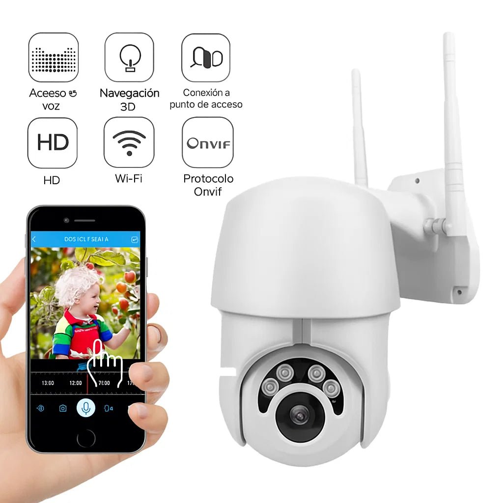Cámara de Seguridad Domo PTZ 360° WiFi 1080p para Exterior - TuAliado Homeplus