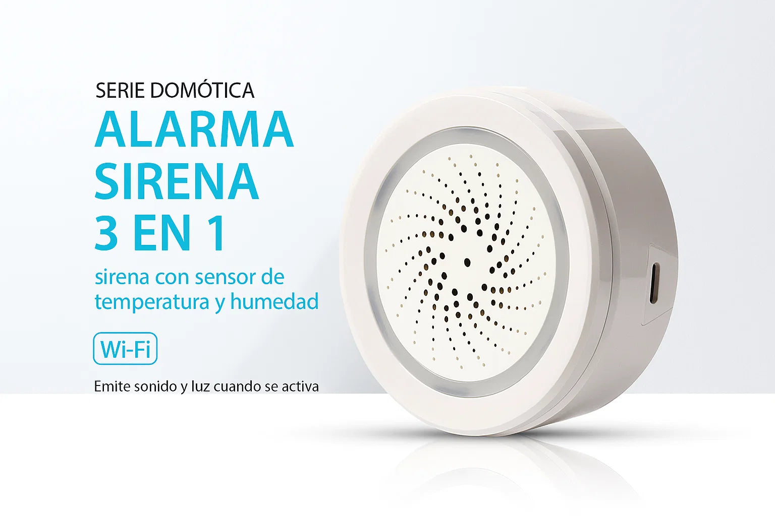 Sirena Inteligente Tuya 120dB (WiFi/Zigbee): Tu Alarma de Sonido y Luz para el Hogar - TuAliado Homeplus