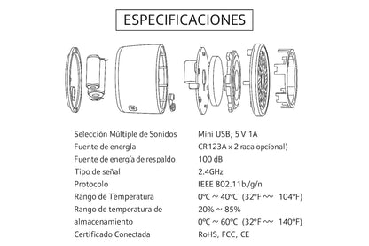 Sirena Inteligente Tuya 120dB (WiFi/Zigbee): Tu Alarma de Sonido y Luz para el Hogar - TuAliado Homeplus