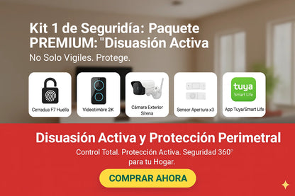 Kit 1 de Seguridad: Paquete PREMIUM: "Disuasión Activa" - TuAliado Homeplus