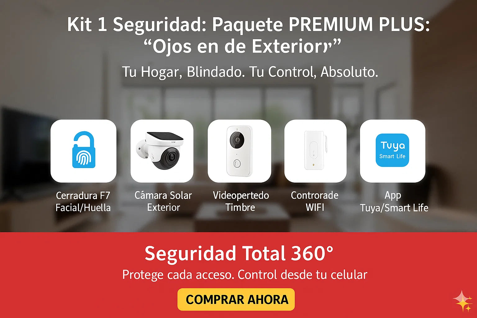 Kit 1 Seguridad: Paquete PREMIUM PLUS: "Ojos en el Exterior" - TuAliado Homeplus