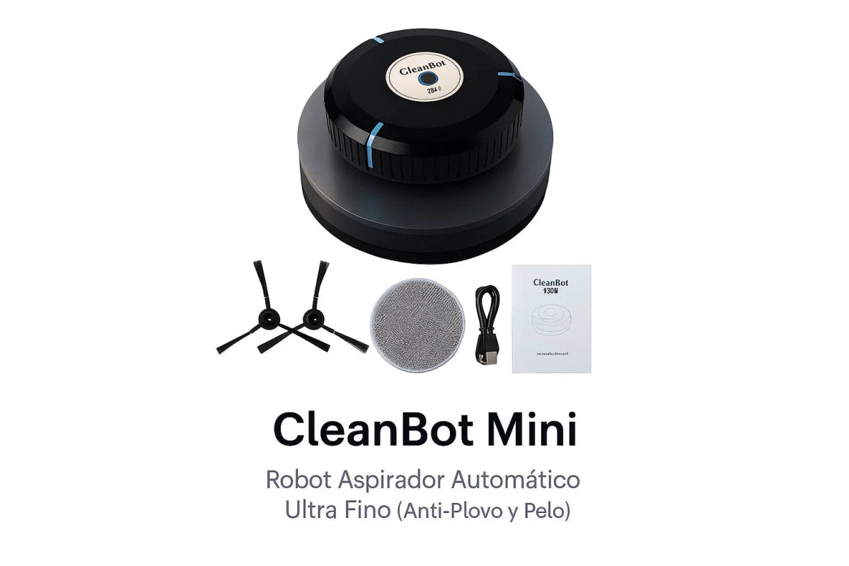 CleanBot Mini: Robot Aspirador Automático Ultra Fino (Anti-Polvo y Pelo) TuAliado Homeplus