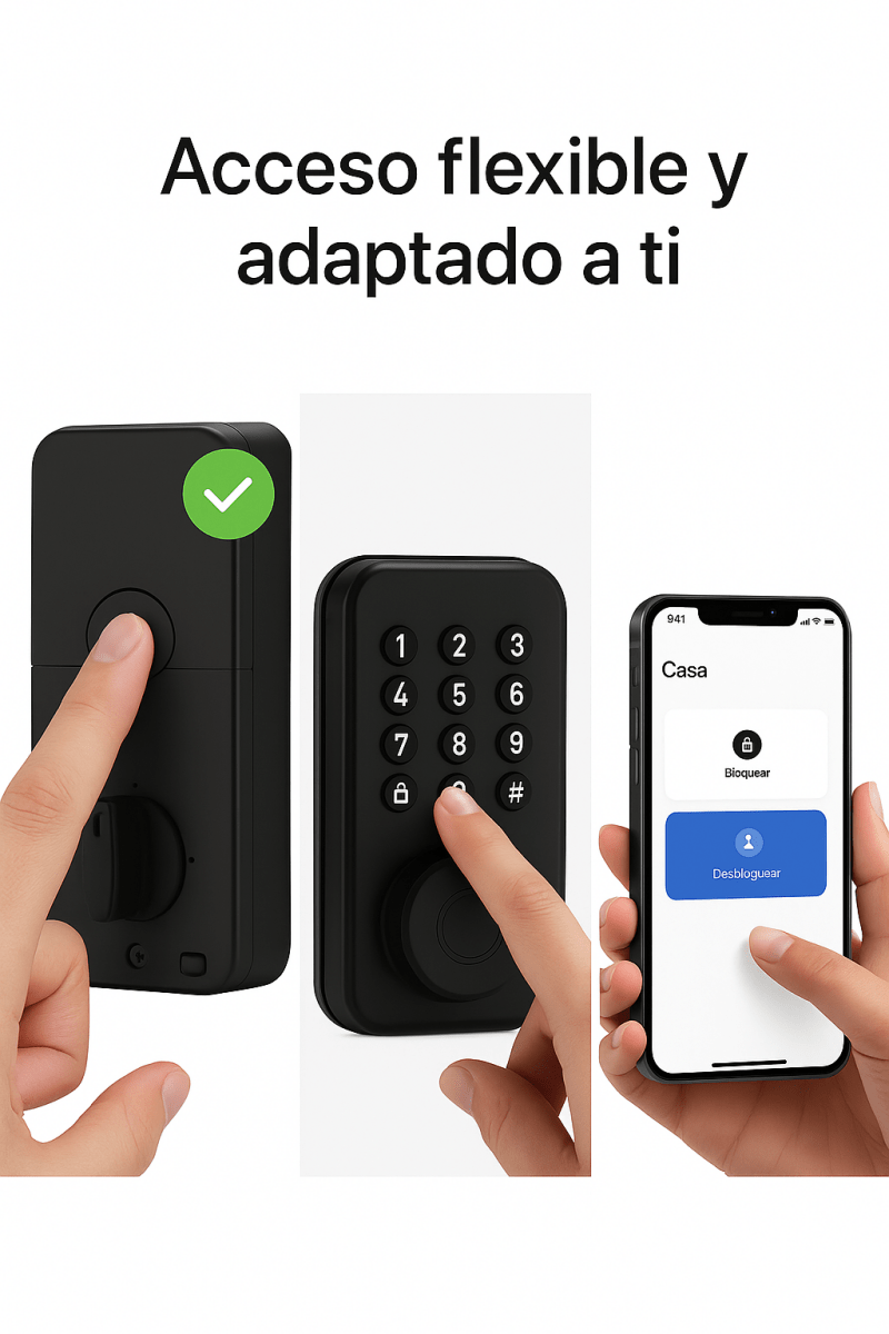 Kit 1 Seguridad BÁSICO: "Control y Visión" (Cerradura + Videotimbre 2K) TuAliado Homeplus