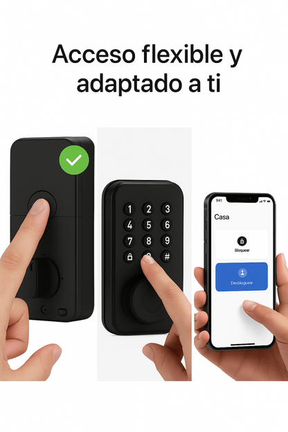 Kit 1 Seguridad BÁSICO: "Control y Visión" (Cerradura + Videotimbre 2K) TuAliado Homeplus