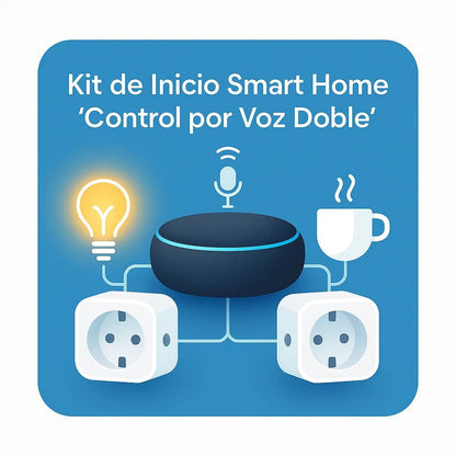 Kit de Inicio Smart Home: "Control por Voz Doble" (Altavoz Inteligente + 2 Enchufes Smart) TuAliado Homeplus