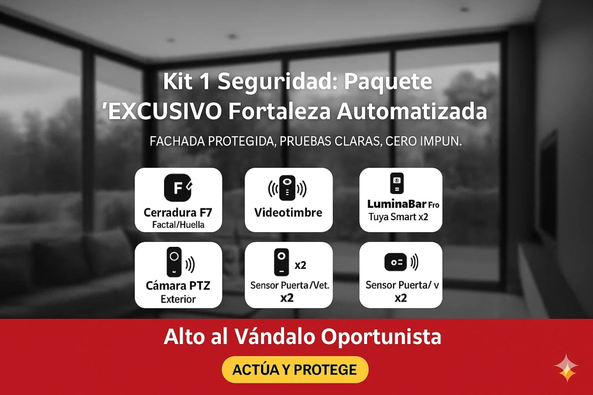 Kit de Seguridad Exclusivo "Fortaleza Automatizada" (Hogar Inteligente 360°) TuAliado Homeplus