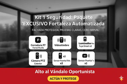 Kit de Seguridad Exclusivo "Fortaleza Automatizada" (Hogar Inteligente 360°) TuAliado Homeplus