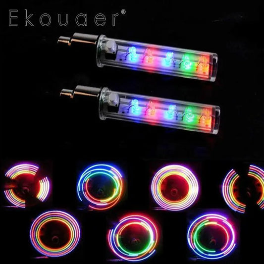 "5 LED Wheel Lights for Bikes - Valve Cap Lights"