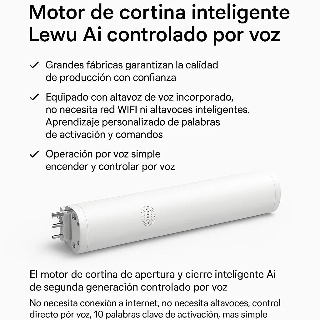 Riel de Cortina Eléctrico Inteligente (Control por App y Voz) TuAliado Homeplus