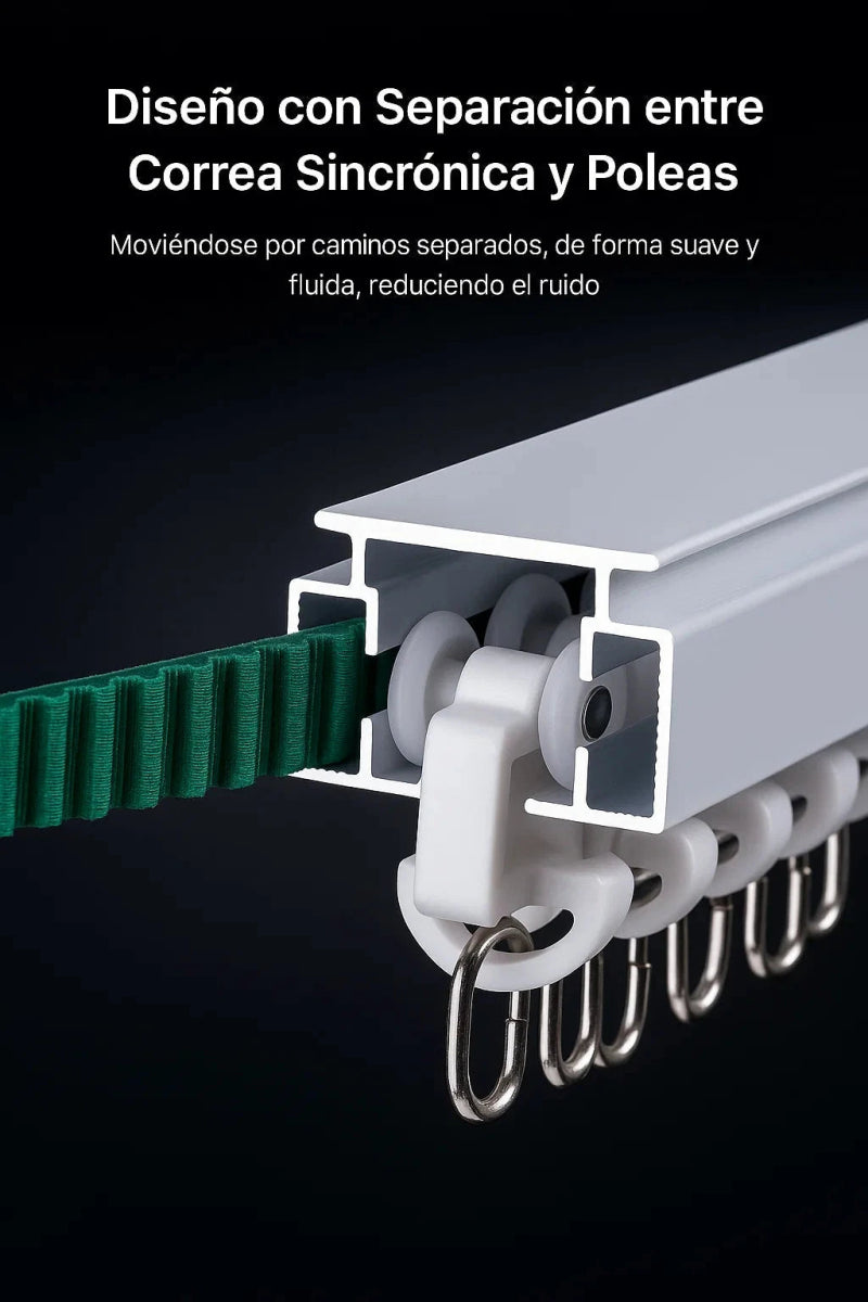Riel de Cortina Eléctrico Inteligente (Control por App y Voz) TuAliado Homeplus