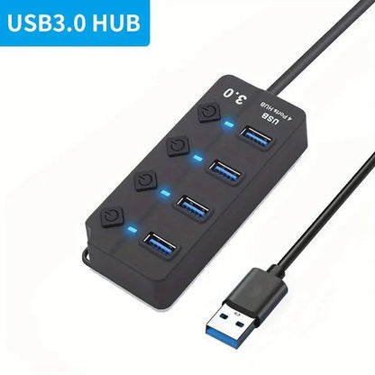 Seven-Port USB 3.0 Hub and Splitter for Computers TuAliado Homeplus