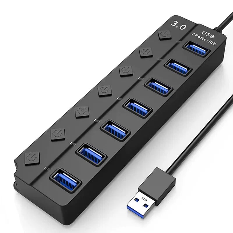 Seven-Port USB 3.0 Hub and Splitter for Computers TuAliado Homeplus
