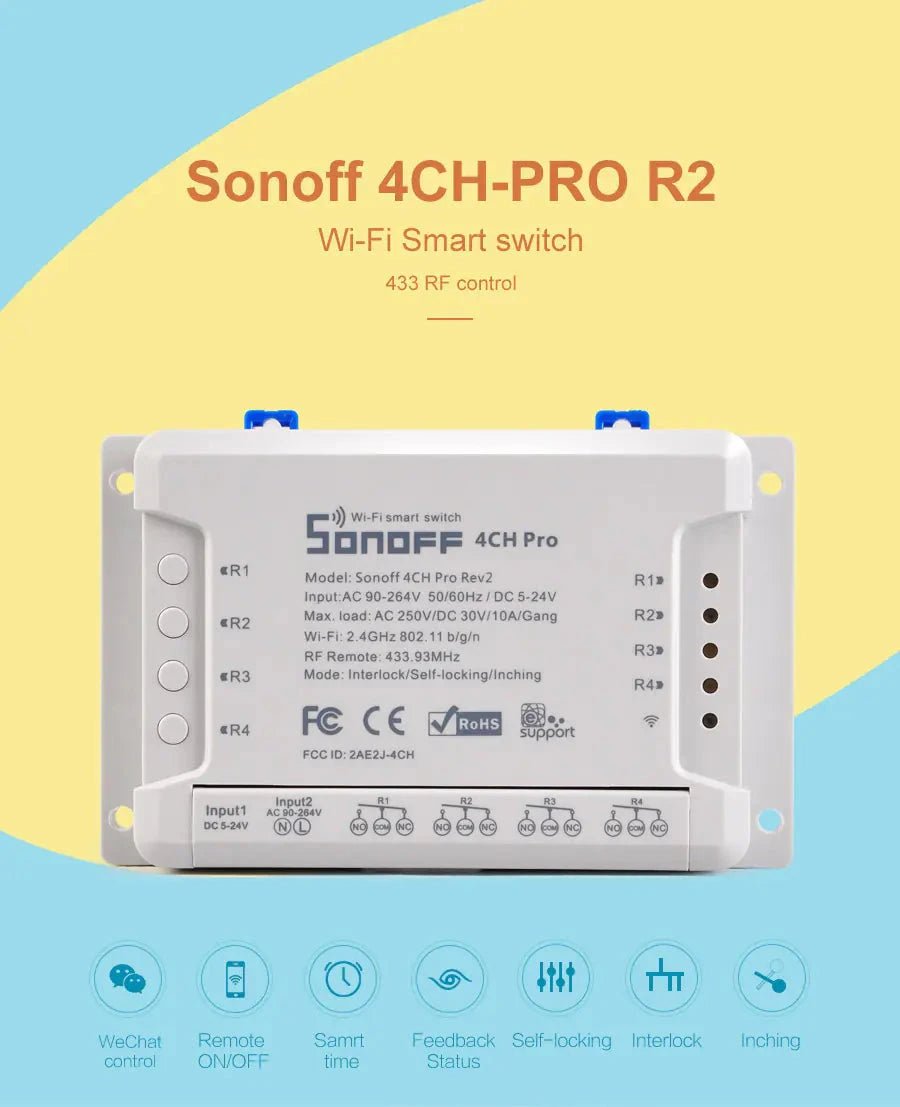 SONOFF 4CH PRO R2 Smart Switch with Remote Control TuAliado Homeplus