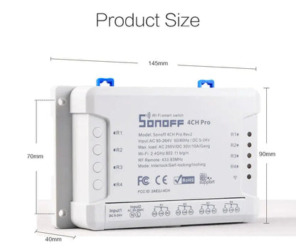 SONOFF 4CH PRO R2 Smart Switch with Remote Control TuAliado Homeplus