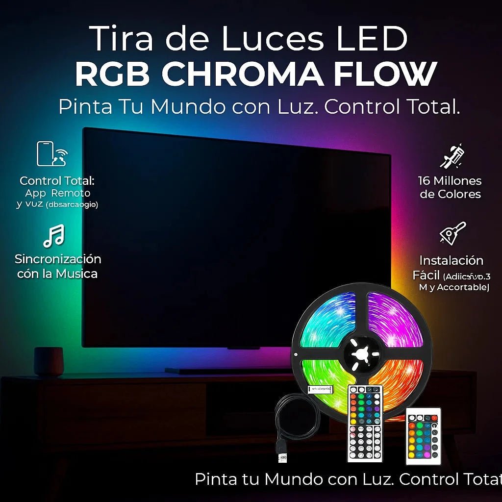 Tira de Luces LED RGB Chroma Flow (Control por App y Voz) TuAliado Homeplus
