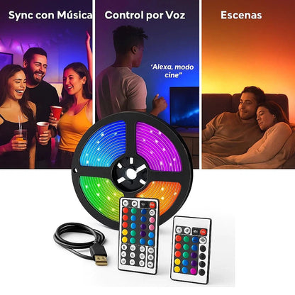 Tira de Luces LED RGB Chroma Flow (Control por App y Voz) TuAliado Homeplus